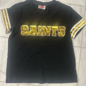 Queen of Sparkles Saints Shirt Womens Size M